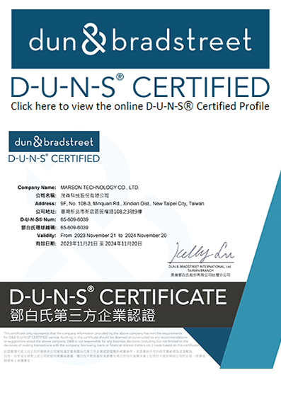 D&B D-U-N-S Registered Certificate 20231121-20241120