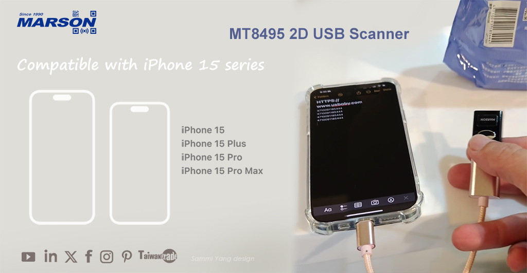 Marson MT8495 USB Scanner is compatible iPhone 15 series
