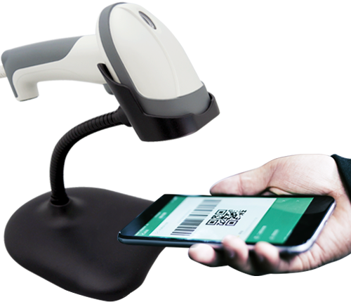handheld 2d barcode scanner with stand